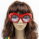 Crazy Big Specs Faint Circle Glasses Clown Classes Costume Theatre Prop Red