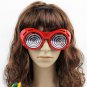 Crazy Big Specs Faint Circle Glasses Clown Classes Costume Theatre Prop Red