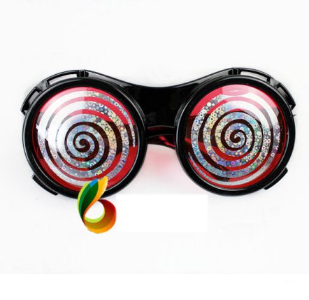 Crazy Big Specs Faint Circle Glasses Clown Classes Costume Theatre Prop Black