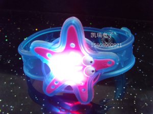 Adjustable Lot of 12pcs Starfish Luminous bracelet bangle Party Favor LB003