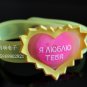 Adjustable Lot of 12pcs Love Heart Valentine Luminous bracelet bangle Party Favor LB016