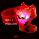 Adjustable Lot of 12pcs Xmas christams sock Luminous bracelet bangle Party Favor LB005