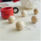 Lot of 50pcs natural round wood Push Pin Thumb Tacks office school home PP003