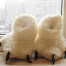 Adult Plush Monster Pola Bear Foot Paw Animal Claw Slipper white party
