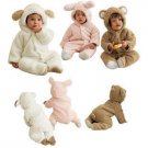 Lamb Sheep Bear Rabbit Animal Infant Todder Winter Fleece Romper Costume Outfit CL001