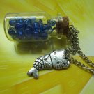 Ocean marine mermaid nautical Glass vial necklace Pendant bottle necklace NW542