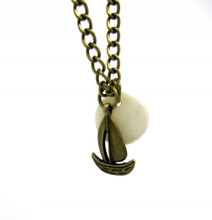 sailboat necklace full moon midnight romance under the moonlight shell NW318