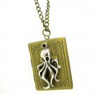 Journal of sea octopus book locket necklace pendant oceanography NW565