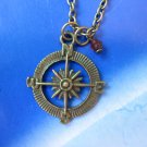 compass charm necklace pendant nautical ocean NW577