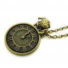 Alice in wonderland inspired teapot necklace pearl tea time clock NW289