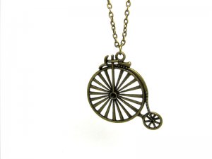 Bicycle bike charm necklace penny farthing pendant steampunk NW302