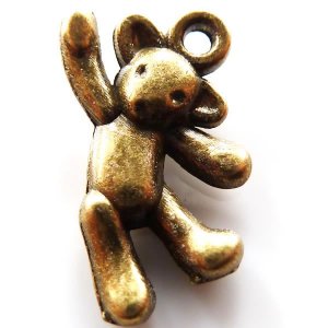 Lot of 200pcs mini brass bear dollhouse miniature toy/jewelry Charm 20x10mm CM027