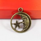 200pcs mini Brass Moon star dollhouse miniature toy/jewelry Charm CM1113