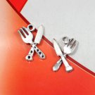 Lot of 400pcs mini Spoon fork dollhouse miniature toy/jewelry Charm CM1075