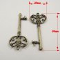 Lot of 100pcs mini brass heart Key dollhouse miniature toy/jewelry Charm CM1189