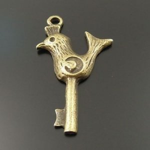 Lot of 300pcs mini brass bird Key dollhouse miniature toy/jewelry Charm CM1185