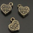 Lot of 300pcs mini Brass Heart Cookie dollhouse miniature toy/jewelry metal alloy Charm CM582