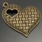 Lot of 200pcs mini brass love heart dollhouse miniature toy/jewelry Charm CM605