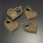 Lot of 200pcs mini brass love heart dollhouse miniature toy/jewelry Charm CM605