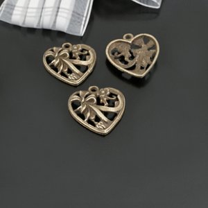 Lot of 200pcs mini brass love ribbon heart dollhouse miniature toy/jewelry Charm CM612