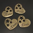 Lot of 200pcs mini brass love star heart dollhouse miniature toy/jewelry Charm CM628