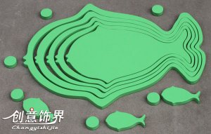 1 set 3D Solid fish wood Wall Stickers/Home white Decor