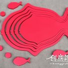1 set 3D Solid fish wood Wall Stickers/Home red Decor