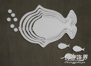 1 set 3D Solid fish wood Wall Stickers/Home white Decor