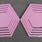 2 set 3D Solid hexagon wood Wall Stickers/Home pink Decor