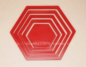 2 set 3D Solid hexagon wood Wall Stickers/Home red Decor