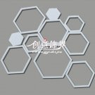 2 set 3D Solid hexagon wood Wall Stickers/Home white Decor