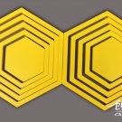 2 set 3D Solid hexagon wood Wall Stickers/Home yellow Decor