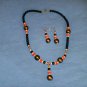 Necklace/earring set,  Wooden beauty, #SC004