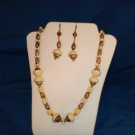 Necklace/earrings set,  Wooden beauty, #SC0038
