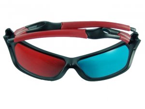 2 Pairs /lot Cool Blue Red 3D 3-D Glasses for Movie & Game & TV