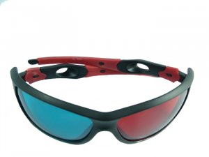 6 Pairs /lot Cool Blue Red 3D 3-D Glasses for Movie & Game & TV