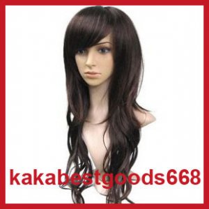 Woman Long Wave Dark Brown Cosplay Party Wig Wigs WL16