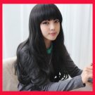Woman long BLACK Cosplay Hair Wigs with one cap WL34