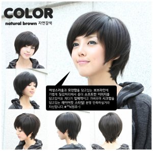 Short Straight Dark Brown / Black Cosplay Wigs WD20