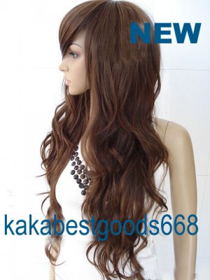 Light Brown Wave Cosplay Party Hair wig wigs JL08