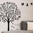 DIY Art Deco Decal Wall Sticker LINDEN TREE & BIRD WB04