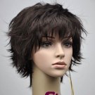 Woman Lady Short Dark Brown Wave Cosplay Party Hair wig wigs WD25