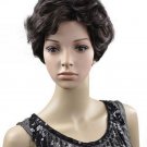  Middle aged Lady Dark Brown Short Wave Cosplay Party Hair Full wigs WD45