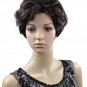  Middle aged Lady Dark Brown Short Wave Cosplay Party Hair Full wigs WD45