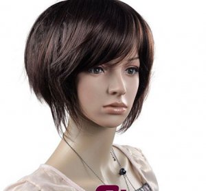 Dark Brown Short Straight Cosplay Party Hair Full wigs WD48