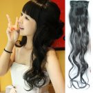 Girl's Clip On Wavy Hairpiece Wig Hair Slice Wig Extensions PP17