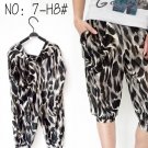 Lady Harlan Leaf Leopard Render Pants Ice Silk Trousers Leggings T12