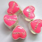 5pcs Heart Spacer Charm Beads Fits Bracelet Chain P165