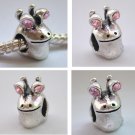 5pcs Silver Frog Head Spacer Charm Beads Fits Bracelet Chain P168