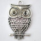 5pcs Silver Alloy Owl Beads Charm Pendants Fits Bracelet P180